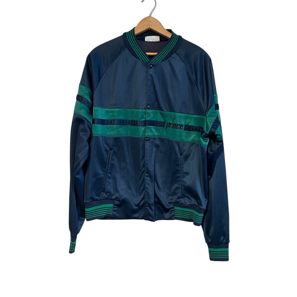 Prince Button Down Jacket Navy Green Vintage Size XL Made In USA